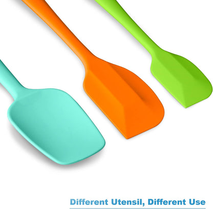 3-Piece Silicone Spatula Set, 600°F Heat Resistant, Black