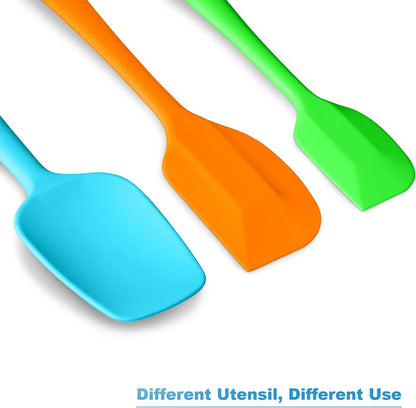 3-Piece Silicone Spatula Set, 600°F Heat Resistant, Black