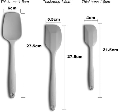 3-Piece Silicone Spatula Set, 600°F Heat Resistant, Black