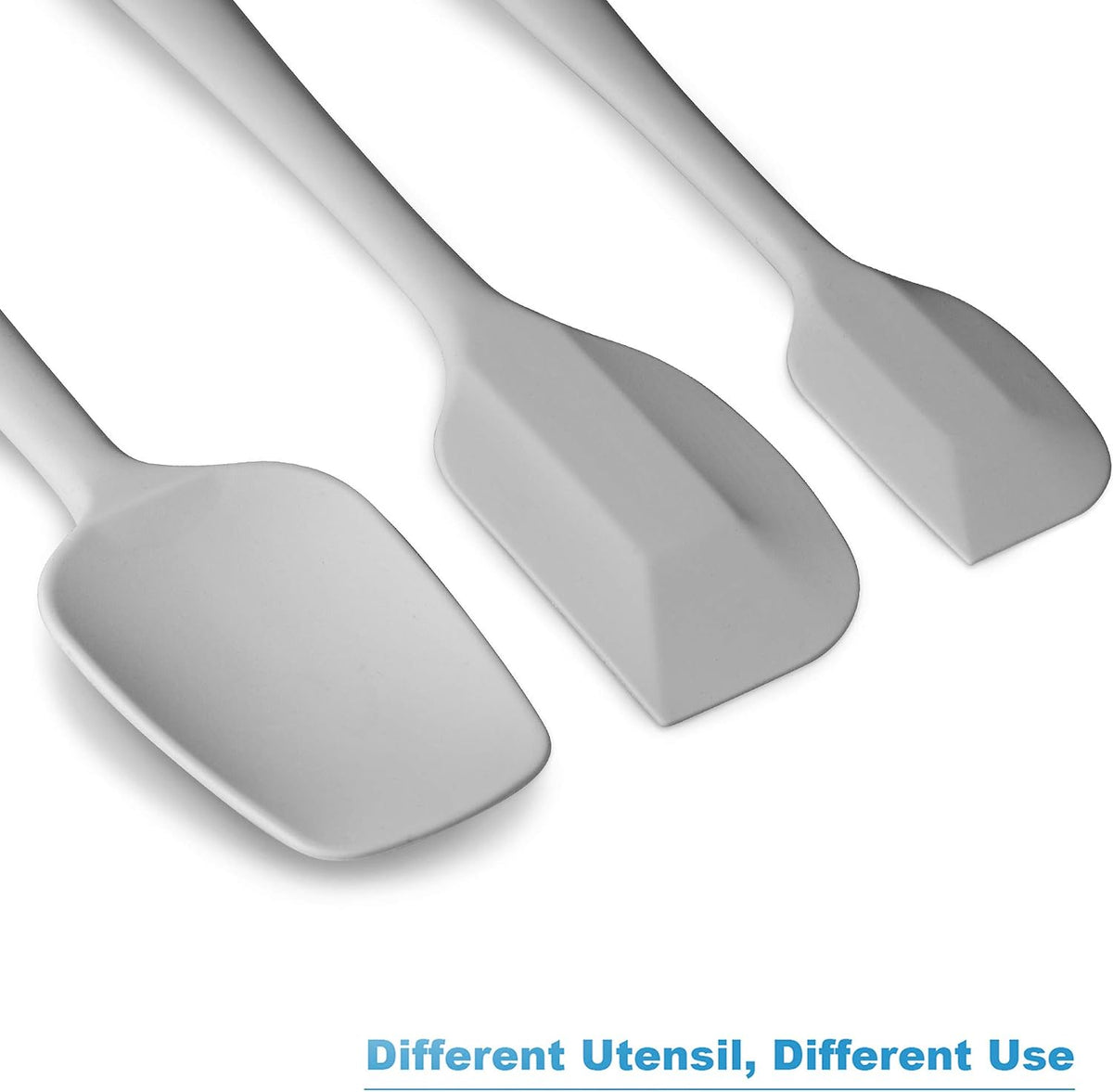 3-Piece Silicone Spatula Set, 600°F Heat Resistant, Black