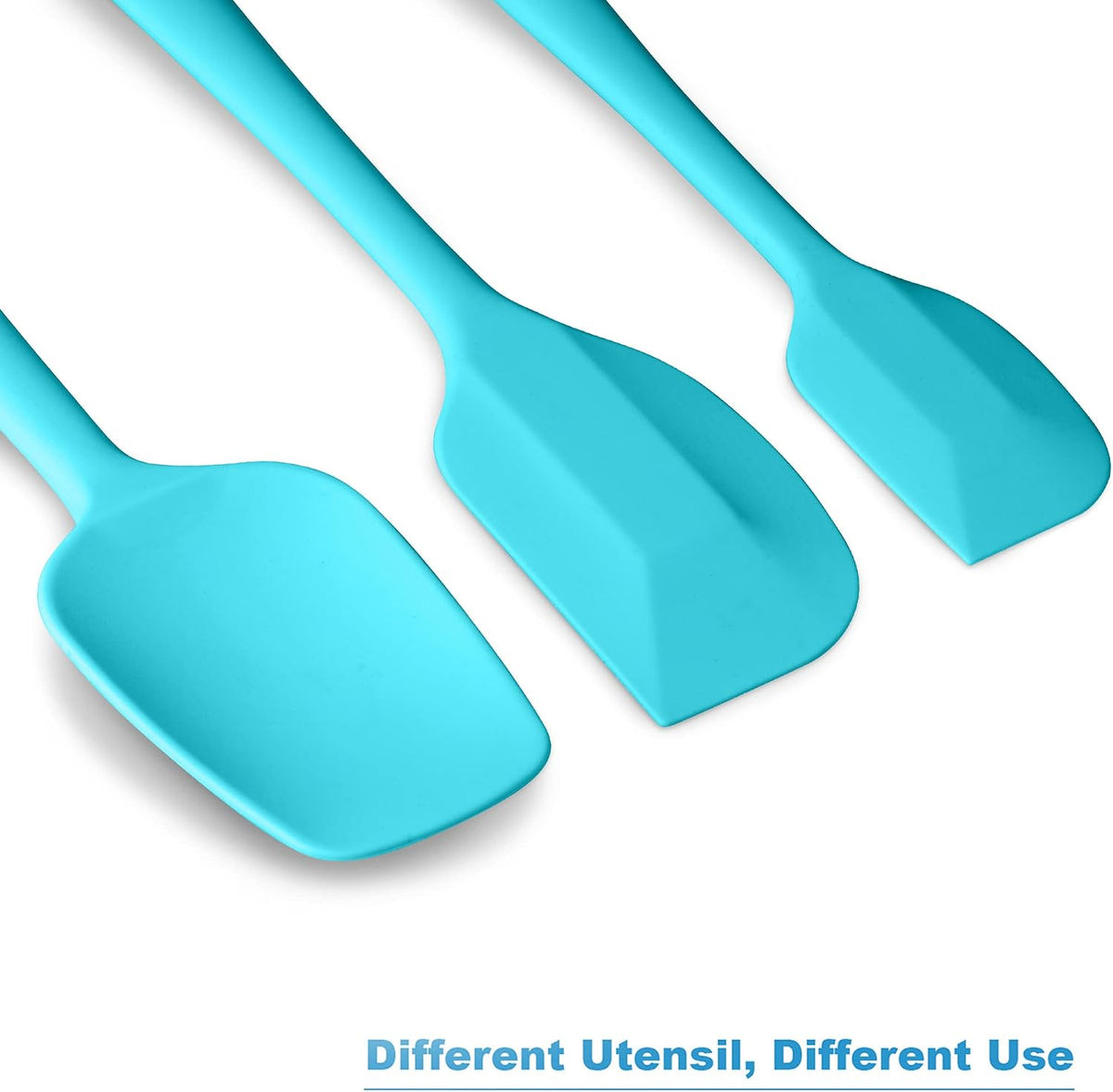 3-Piece Silicone Spatula Set, 600°F Heat Resistant, Black