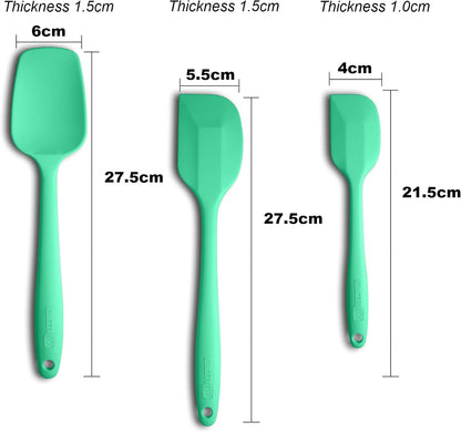 3-Piece Silicone Spatula Set, 600°F Heat Resistant, Black