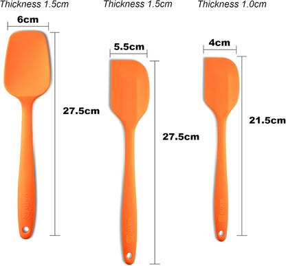3-Piece Silicone Spatula Set, 600°F Heat Resistant, Black