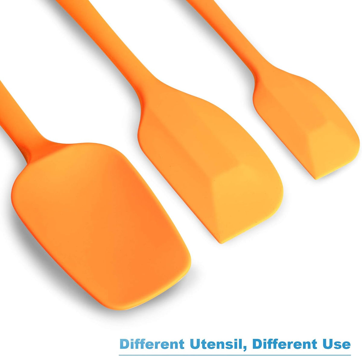 3-Piece Silicone Spatula Set, 600°F Heat Resistant, Black