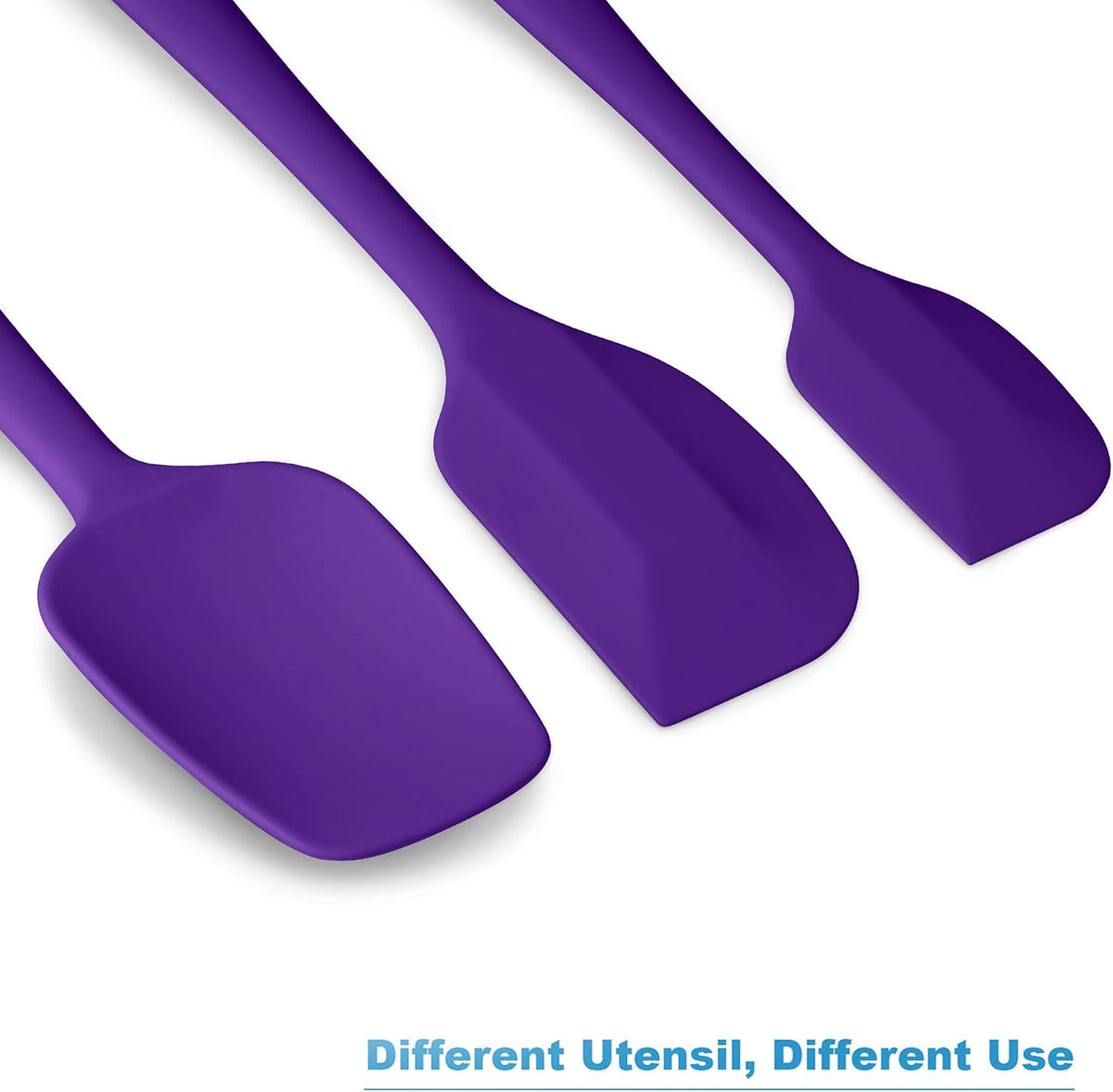 3-Piece Silicone Spatula Set, 600°F Heat Resistant, Black