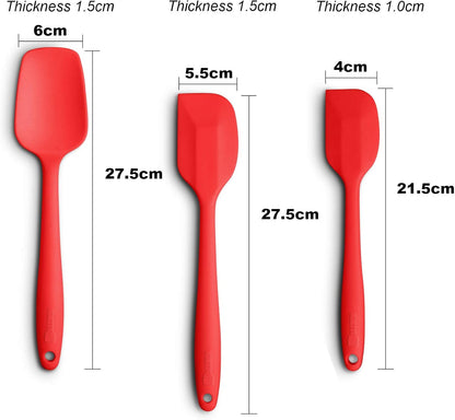 3-Piece Silicone Spatula Set, 600°F Heat Resistant, Black