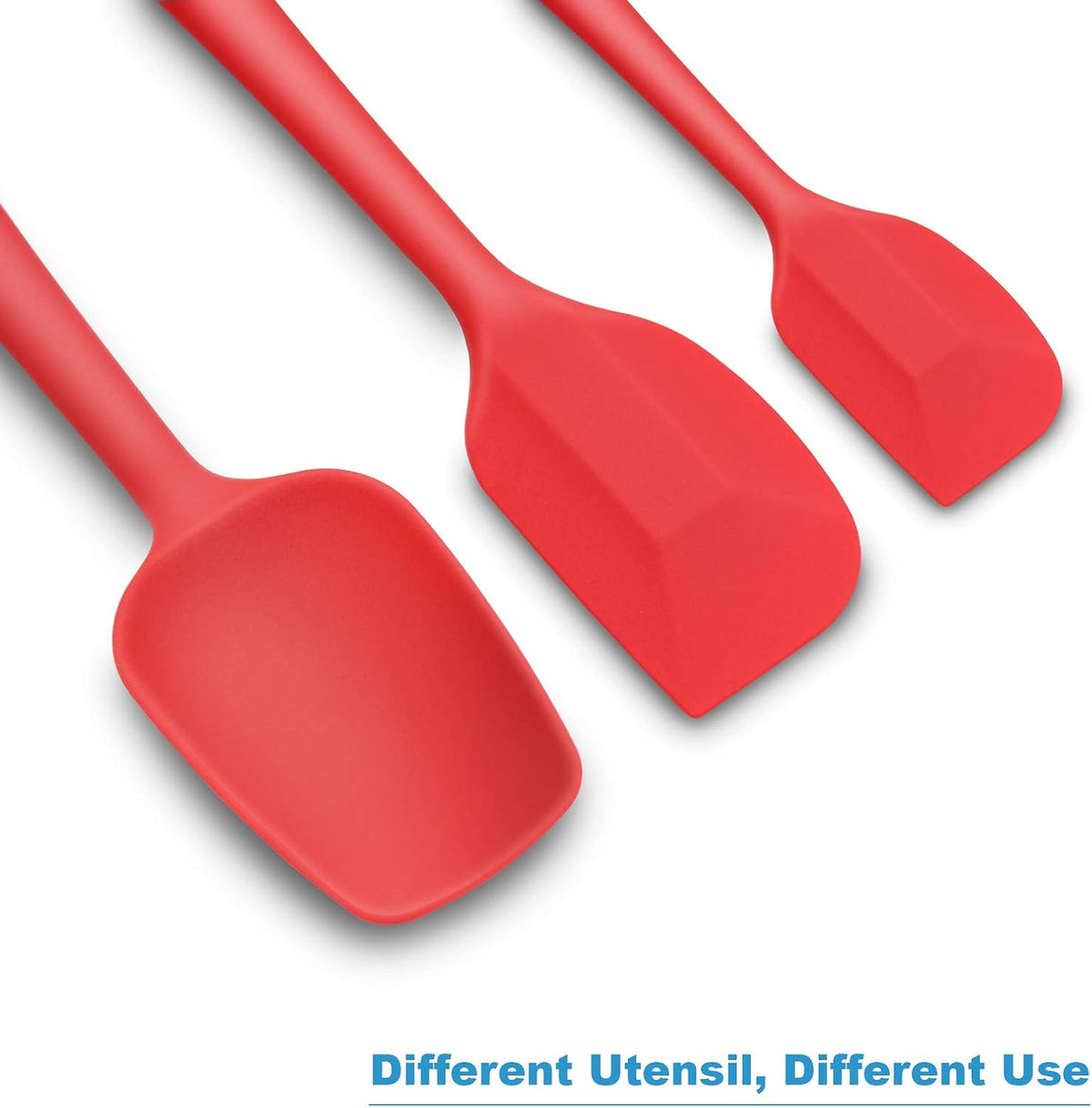 3-Piece Silicone Spatula Set, 600°F Heat Resistant, Black