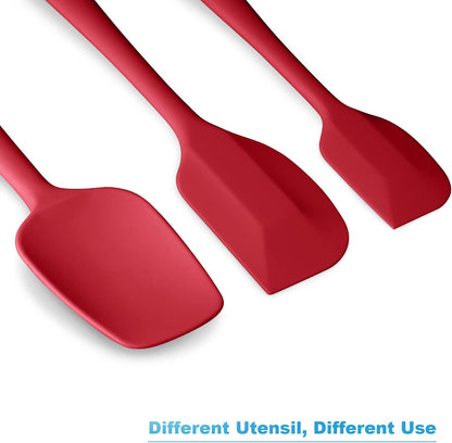 3-Piece Silicone Spatula Set, 600°F Heat Resistant, Black