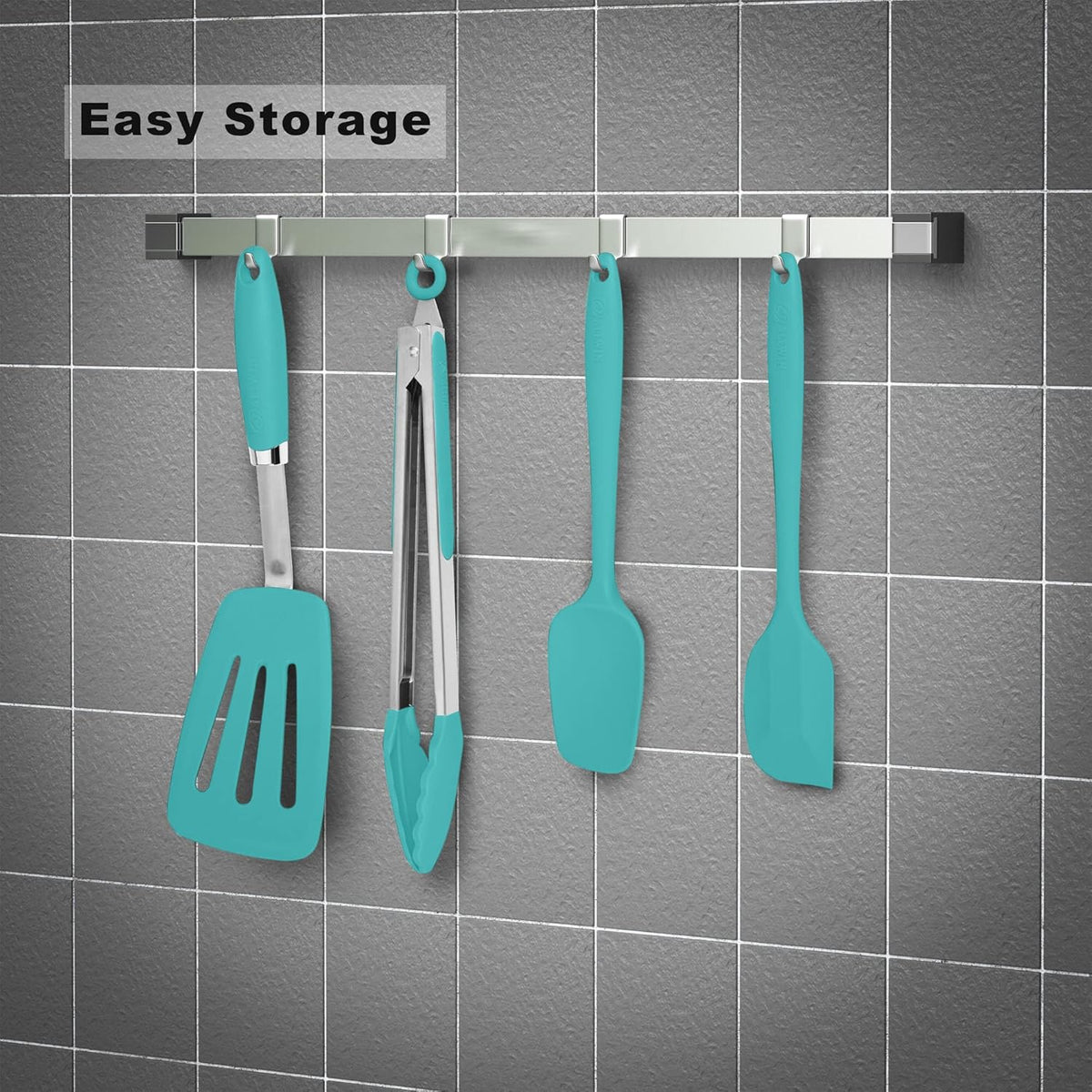 3-Piece Silicone Spatula Set, 600°F Heat Resistant, Black
