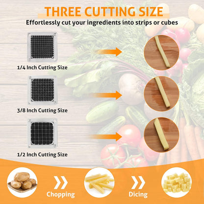 Replacement Chopper Blade 1/4" Commercial Vegetable Dicer Blades | Commercial Vegetable Chopper Blade, 420 Stainless Steel Dicer Blade With Pusher Block, For French Fries, Onions, Tomatoes