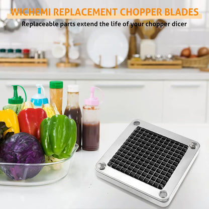 Replacement Chopper Blade 1/4" Commercial Vegetable Dicer Blades | Commercial Vegetable Chopper Blade, 420 Stainless Steel Dicer Blade With Pusher Block, For French Fries, Onions, Tomatoes