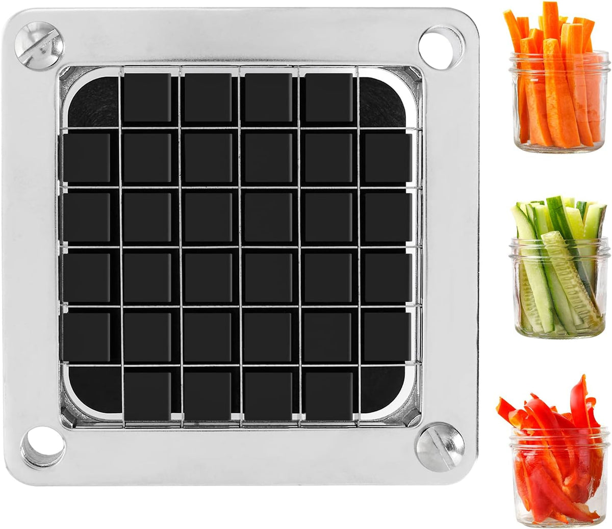 Replacement Chopper Blade 1/4" Commercial Vegetable Dicer Blades | Commercial Vegetable Chopper Blade, 420 Stainless Steel Dicer Blade With Pusher Block, For French Fries, Onions, Tomatoes