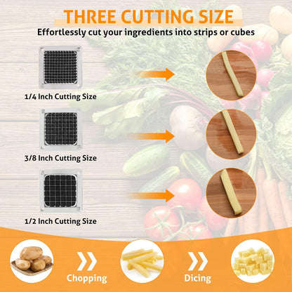 Replacement Chopper Blade 1/4" Commercial Vegetable Dicer Blades | Commercial Vegetable Chopper Blade, 420 Stainless Steel Dicer Blade With Pusher Block, For French Fries, Onions, Tomatoes