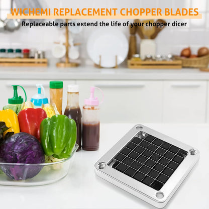 Replacement Chopper Blade 1/4" Commercial Vegetable Dicer Blades | Commercial Vegetable Chopper Blade, 420 Stainless Steel Dicer Blade With Pusher Block, For French Fries, Onions, Tomatoes