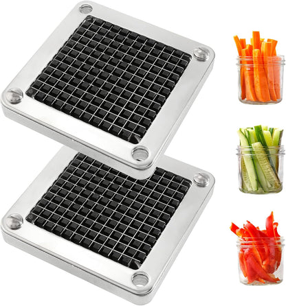 Replacement Chopper Blade 1/4" Commercial Vegetable Dicer Blades | Commercial Vegetable Chopper Blade, 420 Stainless Steel Dicer Blade With Pusher Block, For French Fries, Onions, Tomatoes