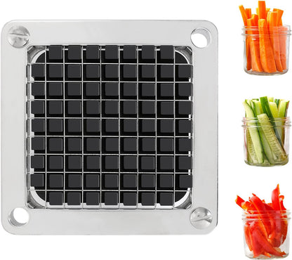 Replacement Chopper Blade 1/4" Commercial Vegetable Dicer Blades | Commercial Vegetable Chopper Blade, 420 Stainless Steel Dicer Blade With Pusher Block, For French Fries, Onions, Tomatoes