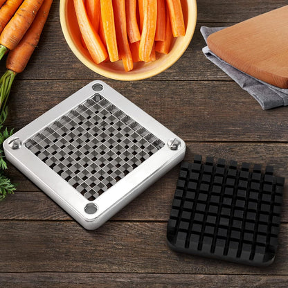 Replacement Chopper Blade 1/4" Commercial Vegetable Dicer Blades | Commercial Vegetable Chopper Blade, 420 Stainless Steel Dicer Blade With Pusher Block, For French Fries, Onions, Tomatoes