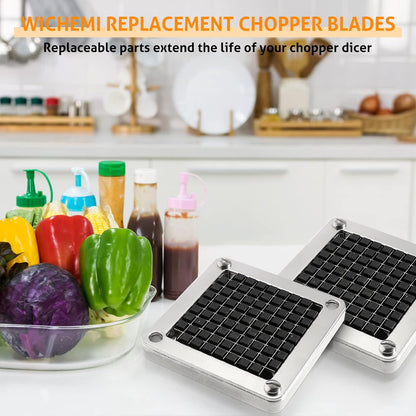 Replacement Chopper Blade 1/4" Commercial Vegetable Dicer Blades | Commercial Vegetable Chopper Blade, 420 Stainless Steel Dicer Blade With Pusher Block, For French Fries, Onions, Tomatoes