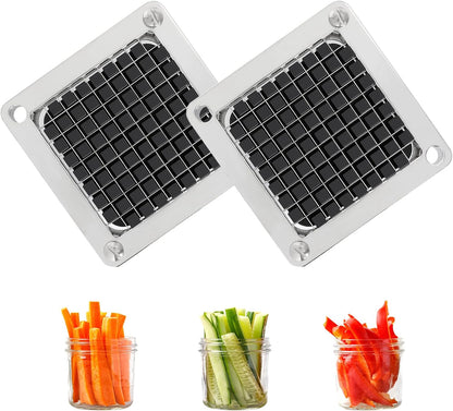 Replacement Chopper Blade 1/4" Commercial Vegetable Dicer Blades | Commercial Vegetable Chopper Blade, 420 Stainless Steel Dicer Blade With Pusher Block, For French Fries, Onions, Tomatoes