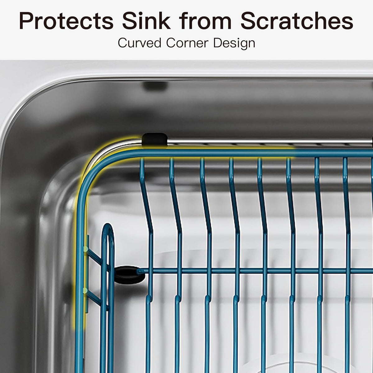 Black Dish Drying Rack in Sink, Dish Drainer with Utensil Holder