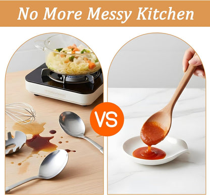 8 Pcs Ceramic Spoon Rest for Stove Top, White Porcelain Utensil Rest for Kitchen Counter, Kitchen Utensils Accessories, Dishwasher Safe, 3.94 x 3.54 Inches