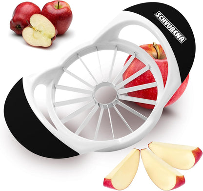 16-Blade Apple Slicer and Corer - 4.72 Inch Sharp Stainless Steel Apple Cutter - Professional Apple Divider Tool for Quick Slices - Easy to Use & Clean - Slice Fruits with Ease - Black