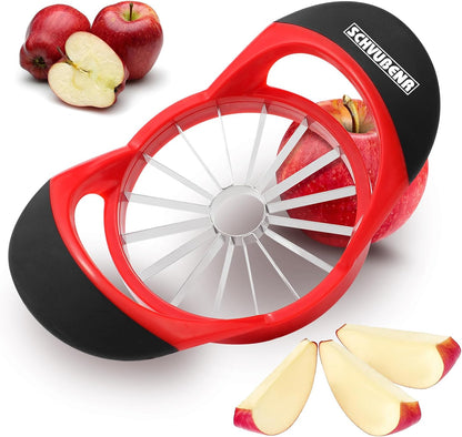 16-Blade Apple Slicer and Corer - 4.72 Inch Sharp Stainless Steel Apple Cutter - Professional Apple Divider Tool for Quick Slices - Easy to Use & Clean - Slice Fruits with Ease - Black