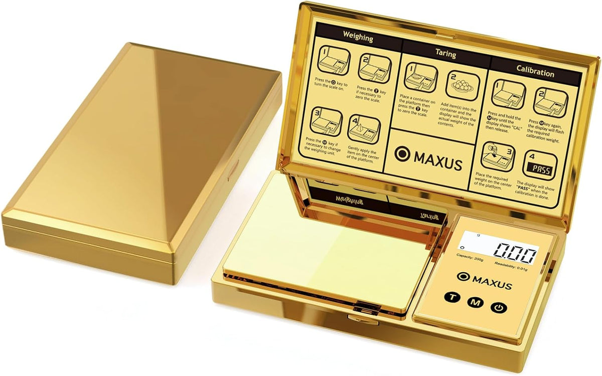 MAXUS Digital Pocket Gram Scale 500g x 0.01g High Precision with Tray