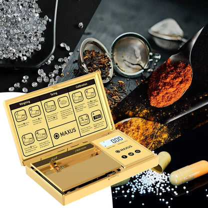 MAXUS Digital Pocket Gram Scale 500g x 0.01g High Precision with Tray