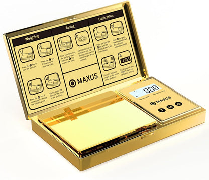 MAXUS Digital Pocket Gram Scale 500g x 0.01g High Precision with Tray