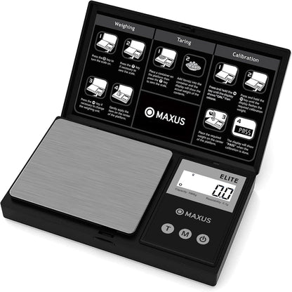 MAXUS Digital Pocket Gram Scale 500g x 0.01g High Precision with Tray