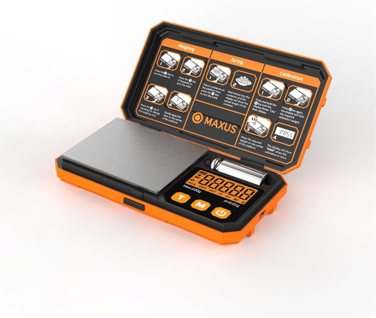 MAXUS Digital Pocket Gram Scale 500g x 0.01g High Precision with Tray