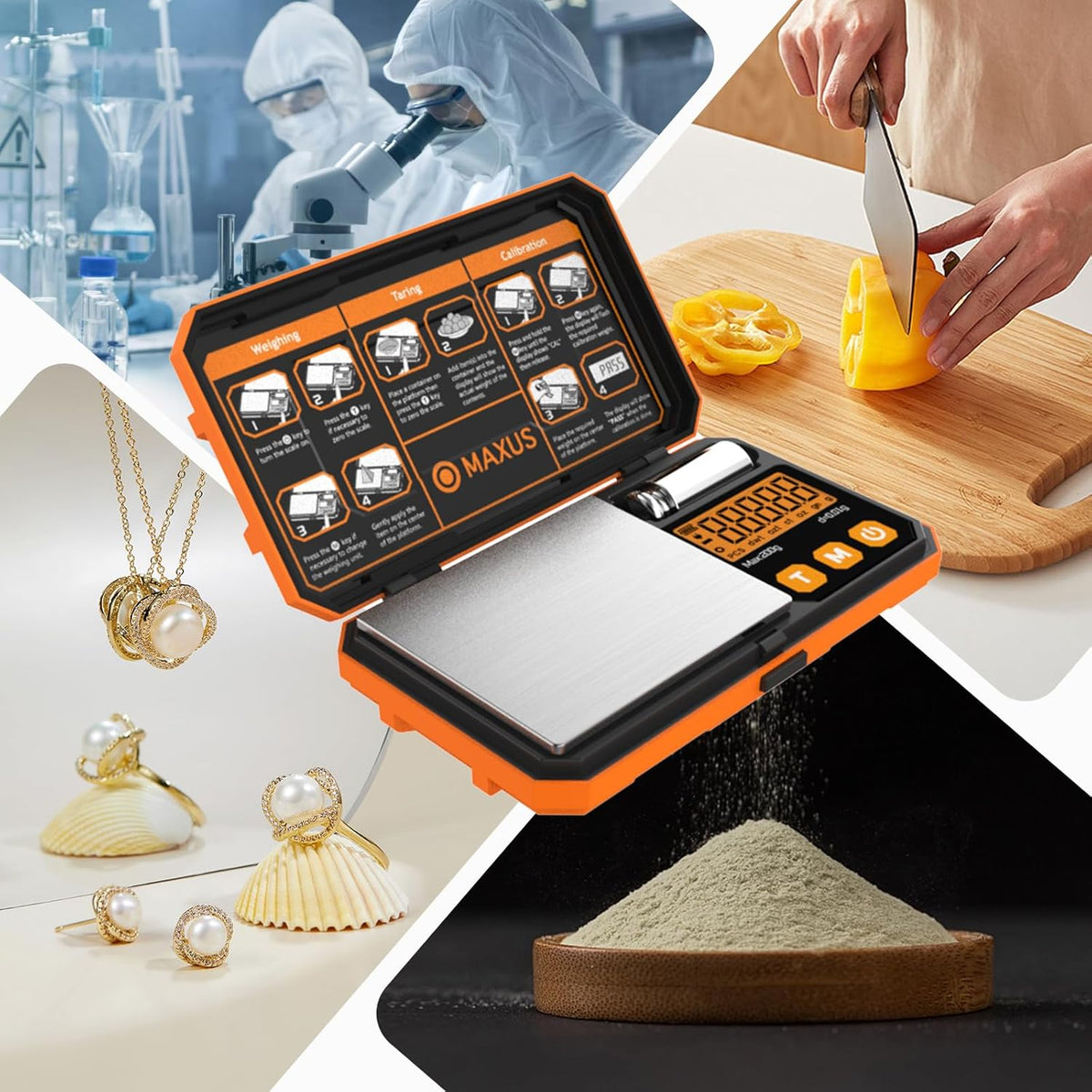 MAXUS Digital Pocket Gram Scale 500g x 0.01g High Precision with Tray