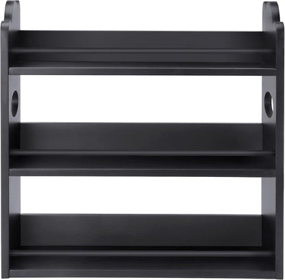 3 Tier Bamboo Spice Rack, Spice Rack Organizer, Seasoning Jars Rack Shelf Spice Organizer for Kitchen Counter or Wall Mounting, Spice Storage Holder with handles, Jars Not Included,Natural