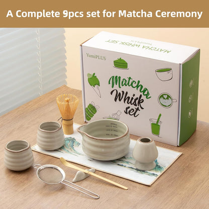 5pcs Premium Matcha Set,Ceramic Bowl with Spout and Bamboo Whisk set, Ceremonical Matcha Kit for breakfast/latte,Tea Starter Making Kit,Unique Matcha Gift set (pink love)