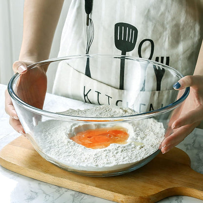 Glass Mixing Bowl Set with Airtight Lids for Kitchen Baking Prepping, Serving, Cooking 0.6QT, 1.1QT, 2.2QT, 4QT Salad Bowl Set with Lids, Dishwasher and Microwavable Safe