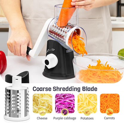Blue Hand Crank Rotary Cheese Grater