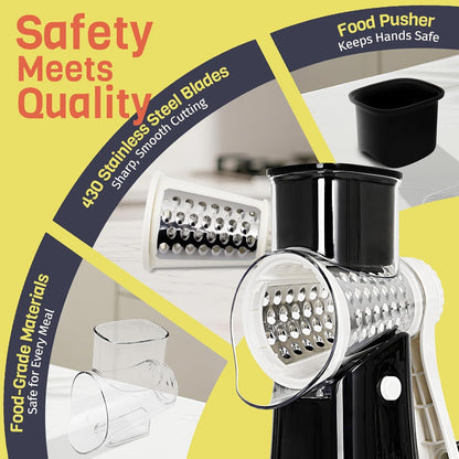 Blue Hand Crank Rotary Cheese Grater