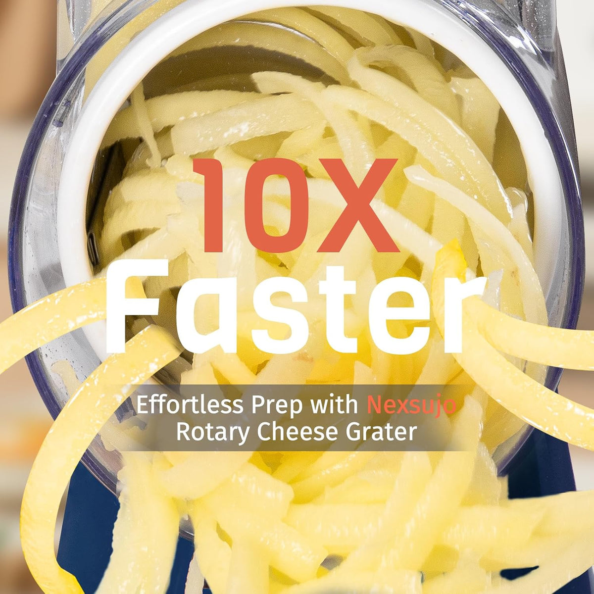 Blue Hand Crank Rotary Cheese Grater