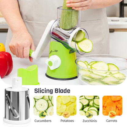 Blue Hand Crank Rotary Cheese Grater