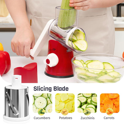 Blue Hand Crank Rotary Cheese Grater