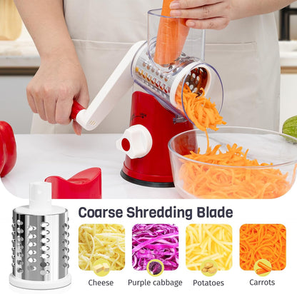 Blue Hand Crank Rotary Cheese Grater