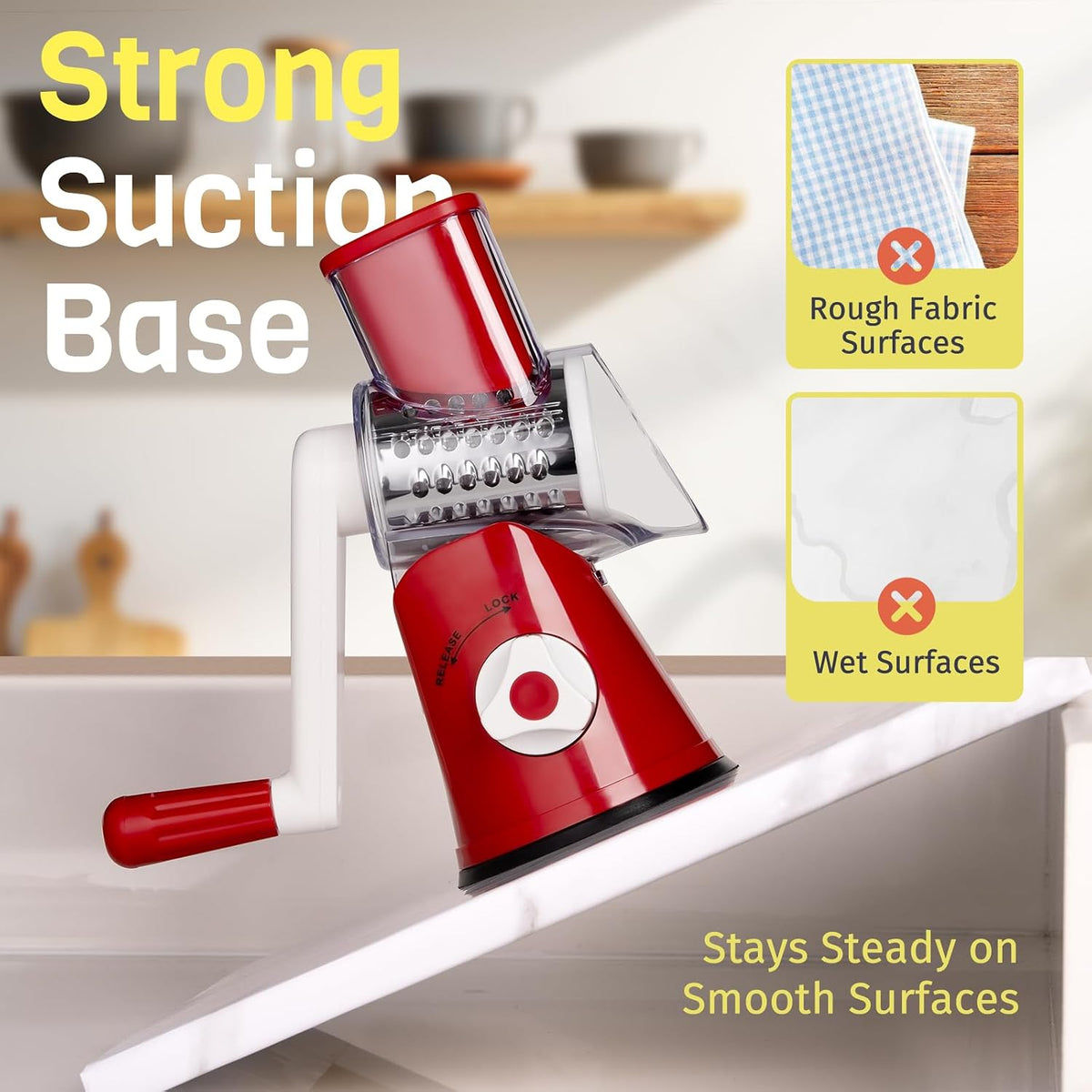 Blue Hand Crank Rotary Cheese Grater