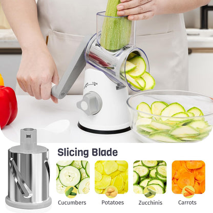 Blue Hand Crank Rotary Cheese Grater