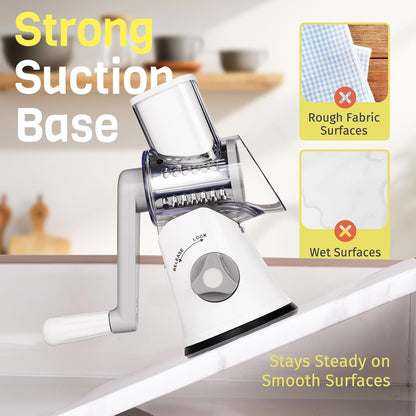 Blue Hand Crank Rotary Cheese Grater