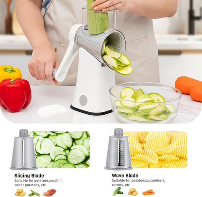 Blue Hand Crank Rotary Cheese Grater