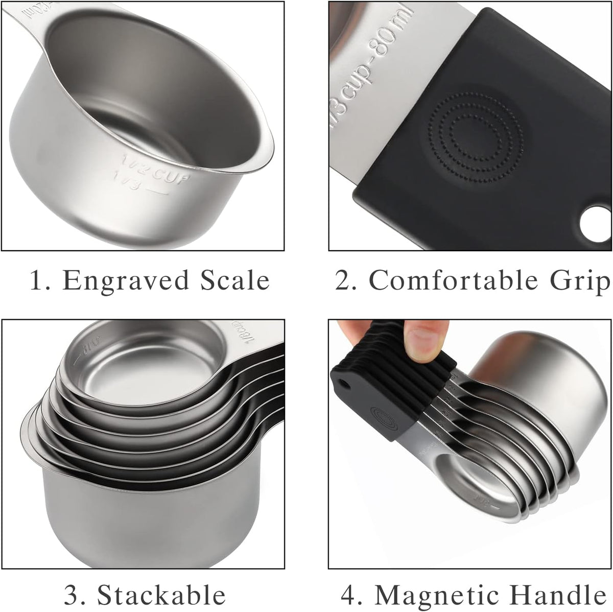 Magnetic Measuring Cups and Spoons Set Stainless Steel Measuring Cup&Spoon