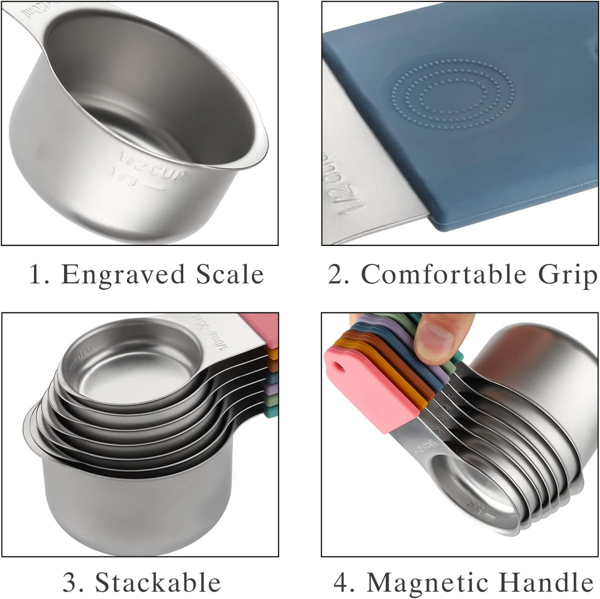 Magnetic Measuring Cups and Spoons Set Stainless Steel Measuring Cup&Spoon