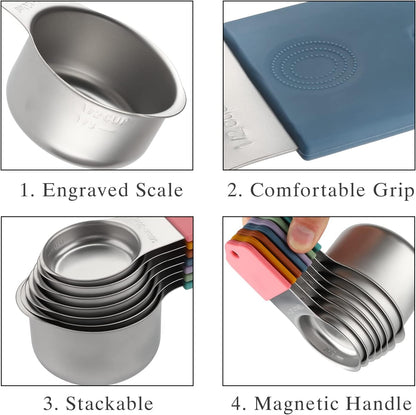 Magnetic Measuring Cups and Spoons Set Stainless Steel Measuring Cup&Spoon