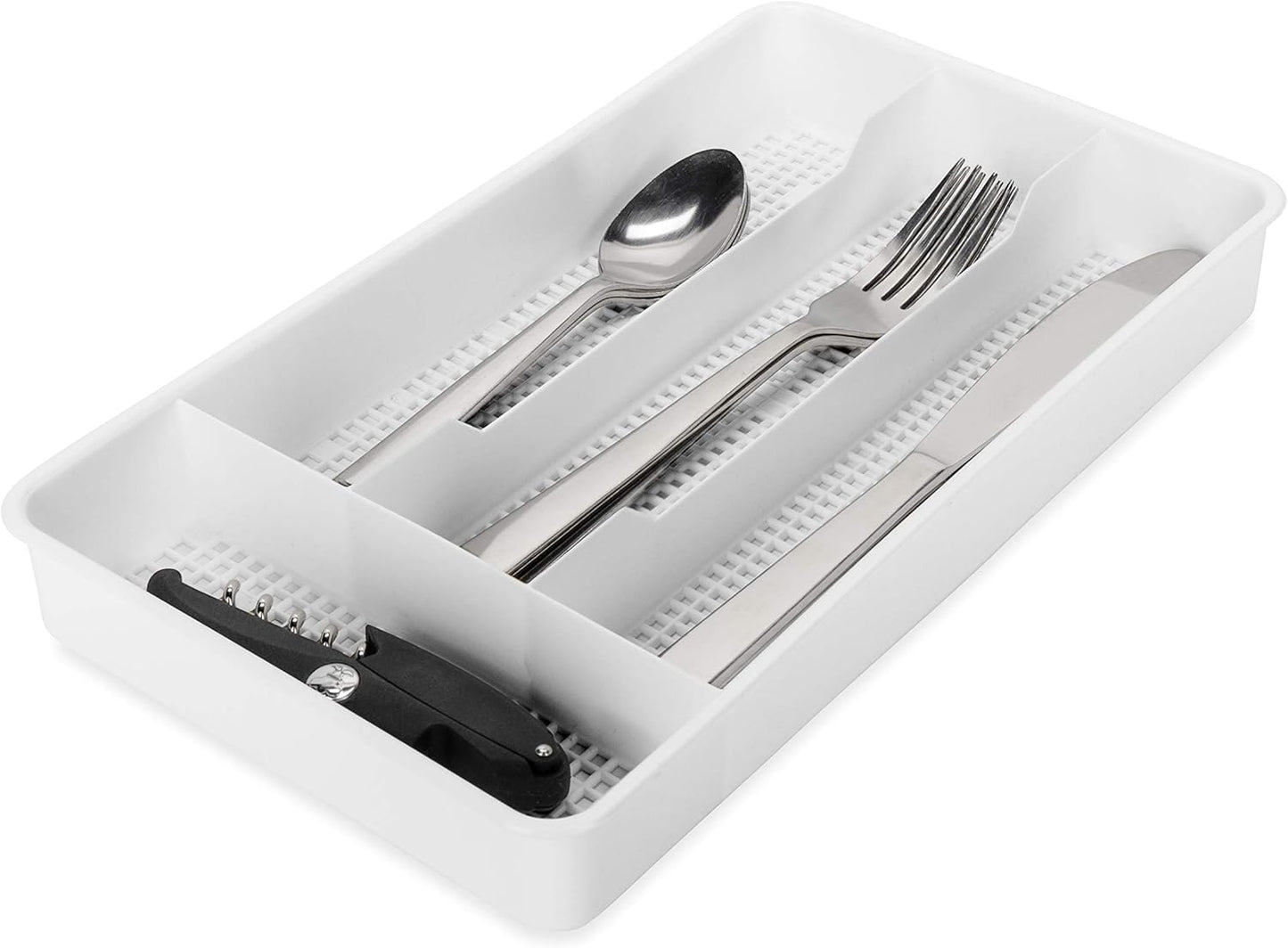 43508 Cutlery Tray - Designed for RV and Compact Kitchen Drawers - Easily Organize and Store Kitchen Flatware - White